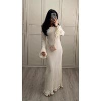 Elegantes Langarm Maxikleid