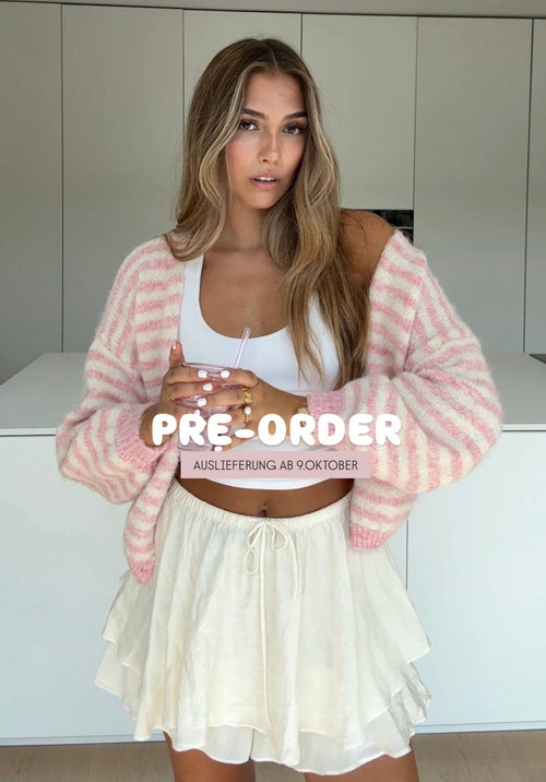 Striped Color Cardigan Baby Rosa