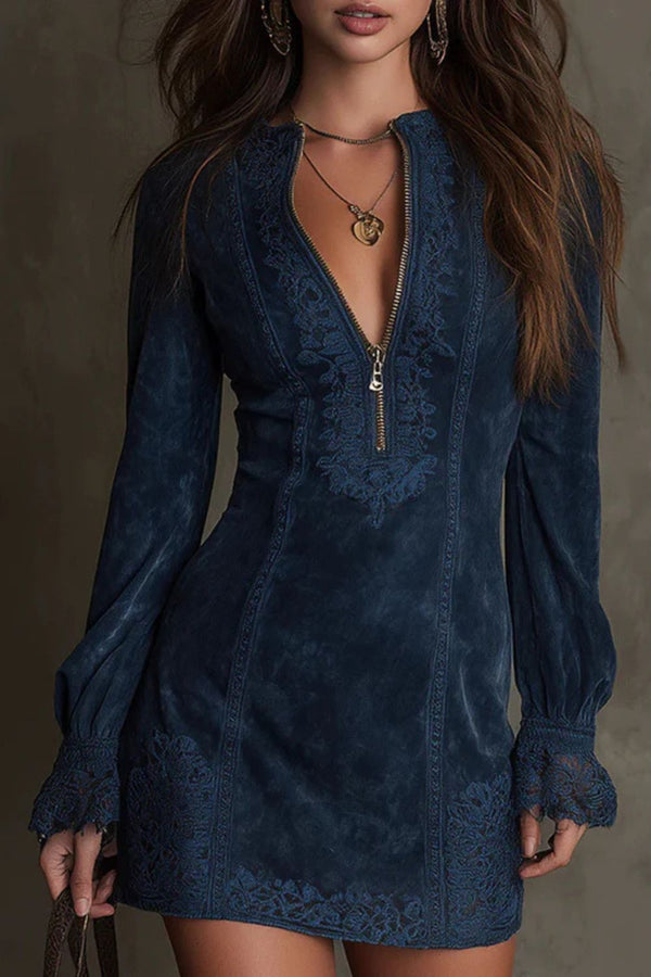 Front Zip Mini Dress