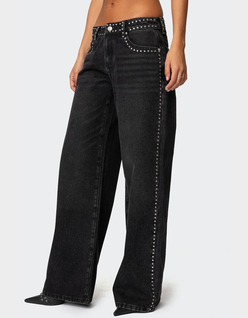 Rhinestone Low Rise Trousers