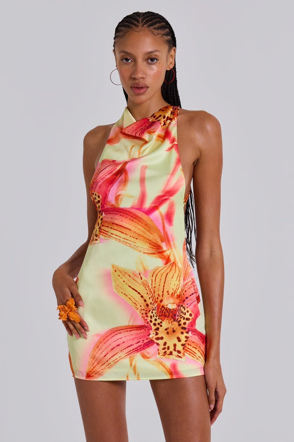 Tropical Orchid Mini Dress