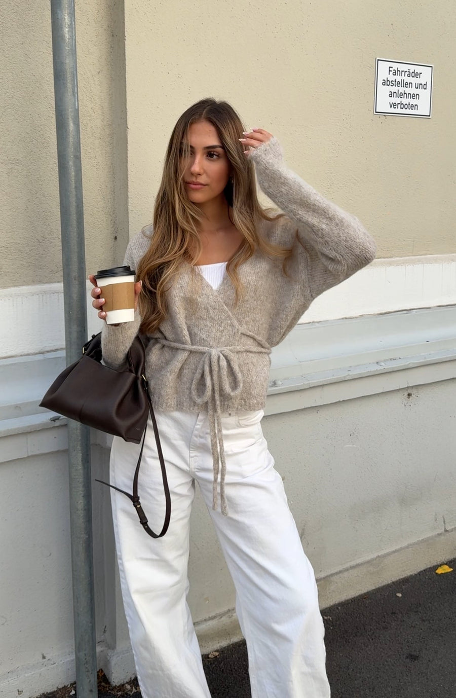 Fluffy Knot Cardigan Cinnamon