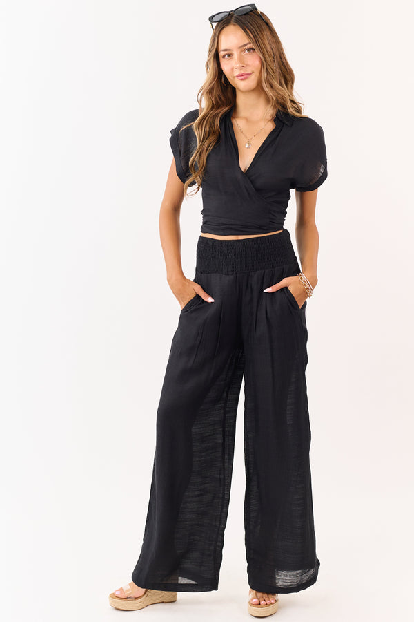 Renata Tie-Front Top and Wide Leg Set