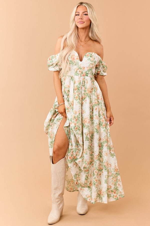 Valentina Floral Puff Sleeve Maxi Dress