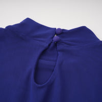 Éva Blue Draped Gathered Maxi Dress
