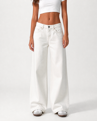 Low Waist Wide Leg  Off White