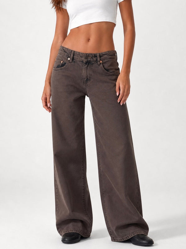 Low Waist Wide Leg – Mocha Brown