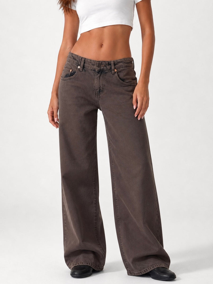 Low Waist Wide Leg – Mocha Brown