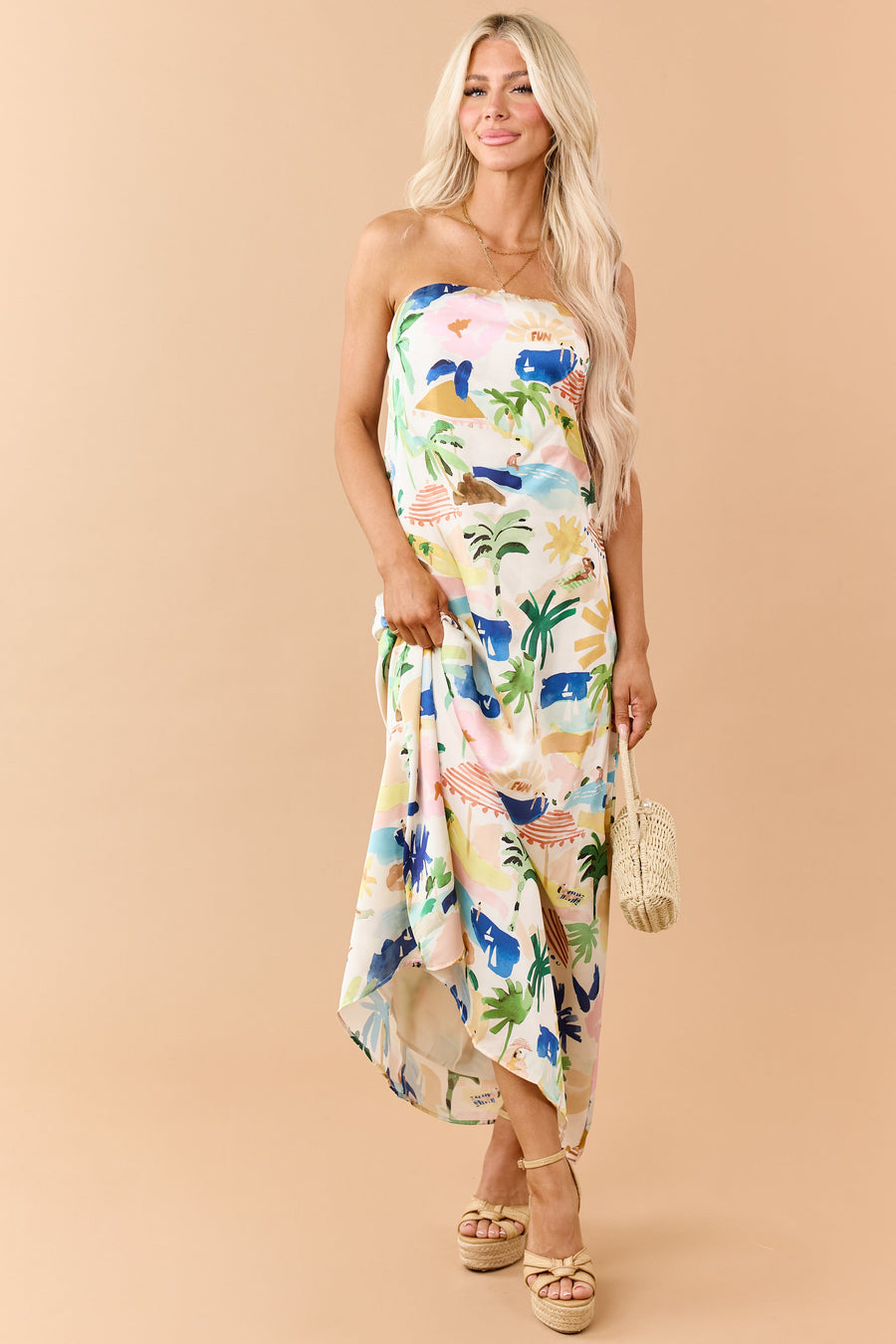 Soraya Satin Strapless Maxi Dress