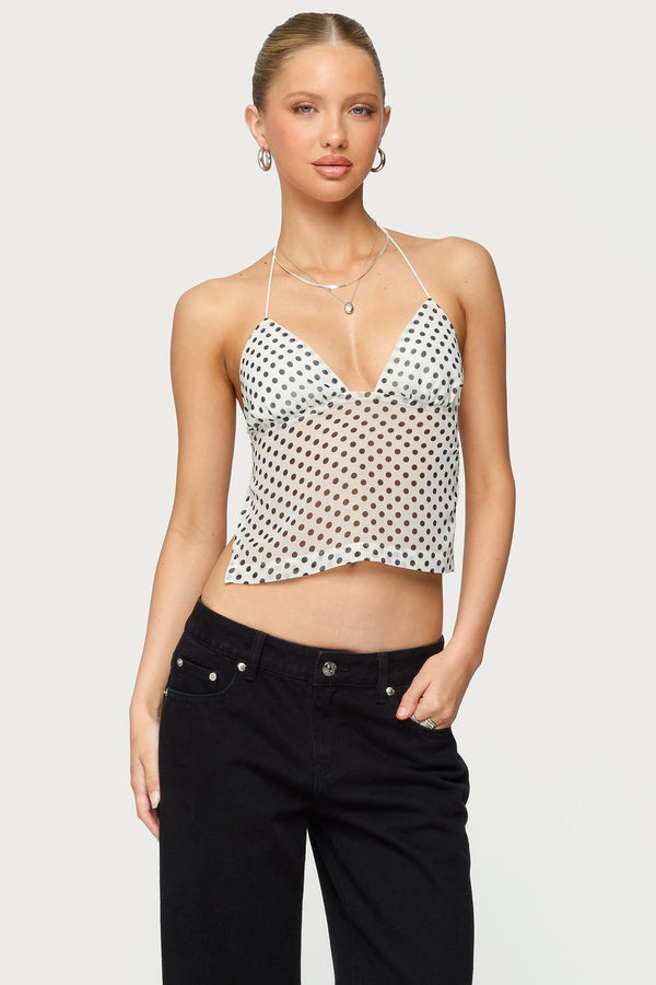Polka Dot Open Back Top
