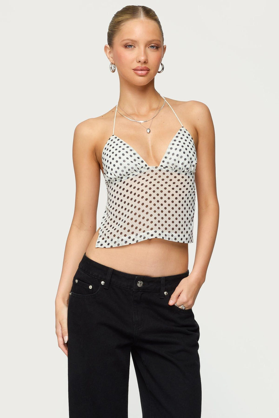 Polka Dot Open Back Top