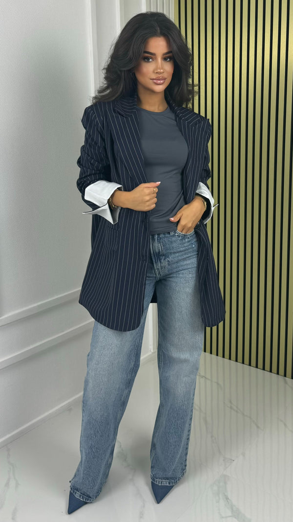 Oversized Striped Blazer