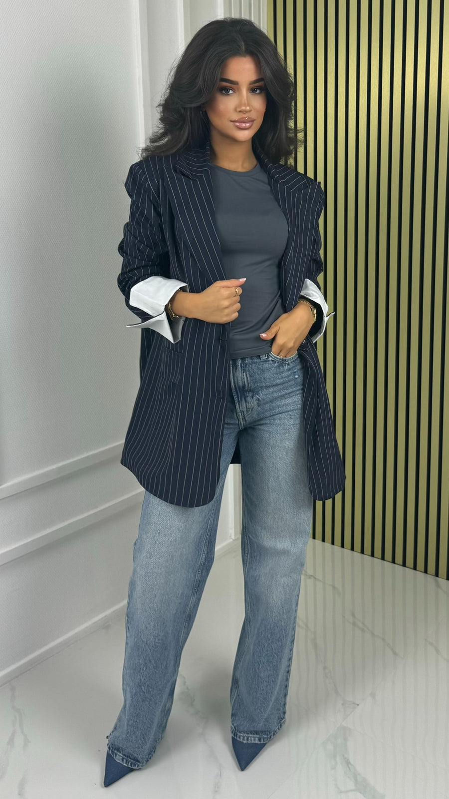 Oversized Striped Blazer